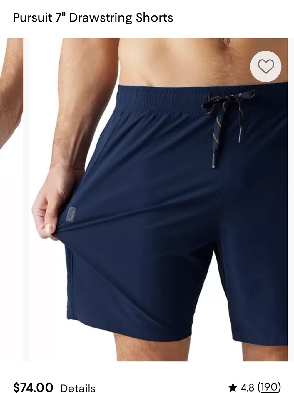 RHONE Navy Performance Drawstring Swim Shorts